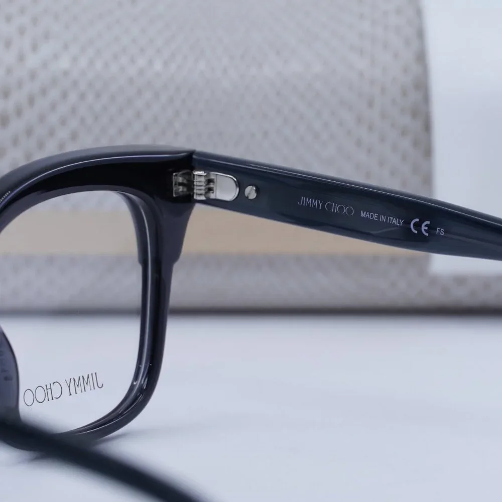 Jimmy Choo JC176 018R 00 Cat Eye Eyeglasses - Dark Gray Glittergy 49mm